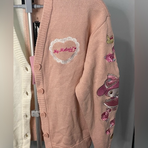 Sanrio My Melody Two Tone Sweater Cardigan Women’s size M - Picture 2 of 12